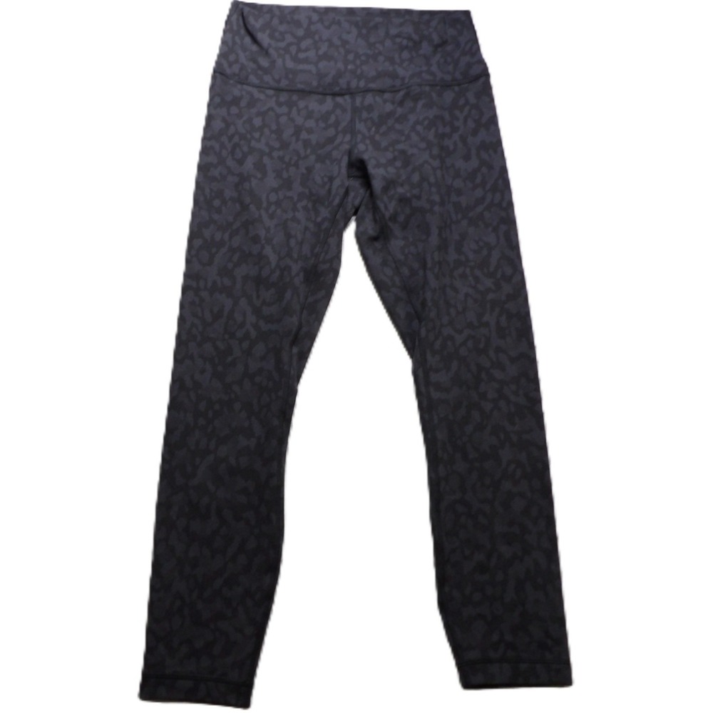 Lululemon Align High Rise Cropped 23 Leggings Nylon Women 8 Gray Wild Camo Pants